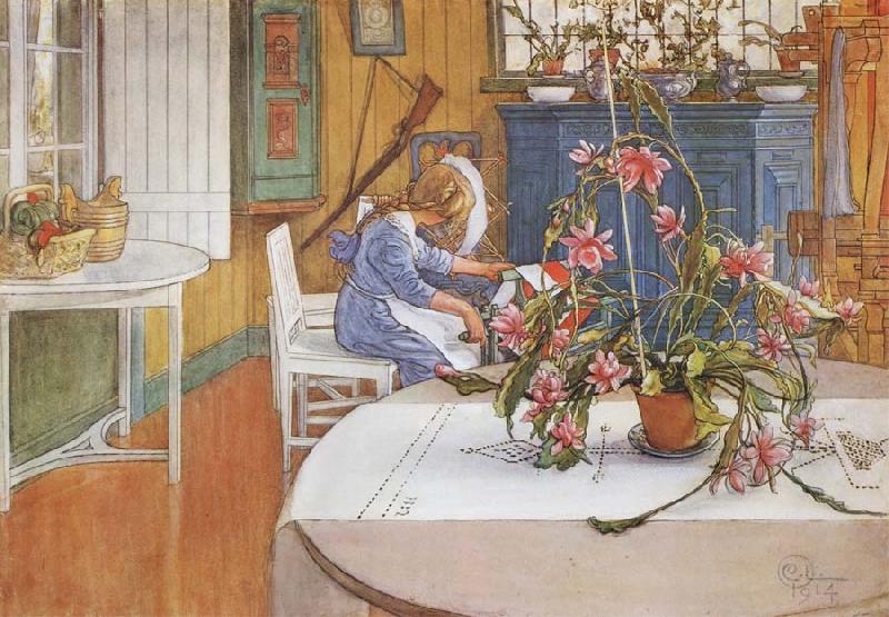 Carl Larsson interior with Cactus France oil painting art
